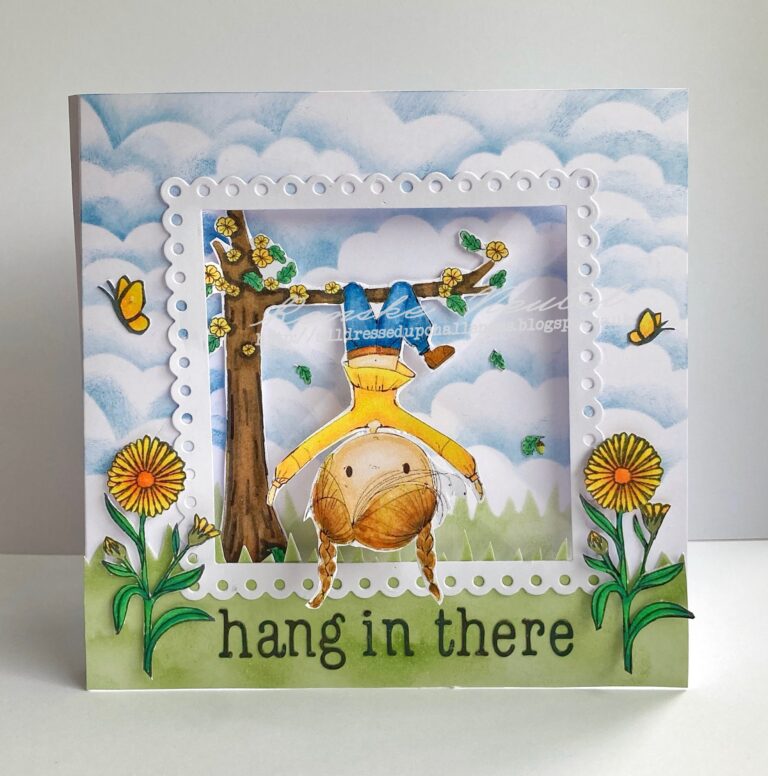 Shadow box card with the digital stamp Look at me from All Dressed Up Stamps