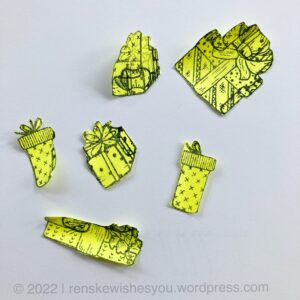 Picuture of the post-its I used to masked the stamps