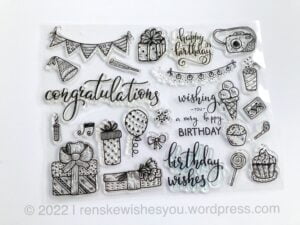 Picture of the clears stamps with presents I used