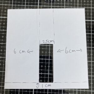 Picture of the dimensions I used for the slider card