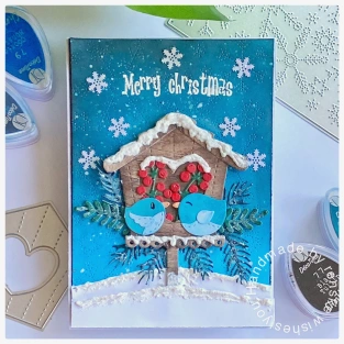 My finished bird house Christmas Card