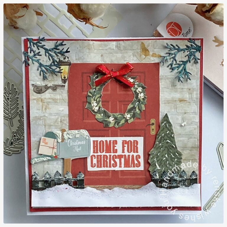 Christmas door card with the luxe paperblock from Decotimecrafts
