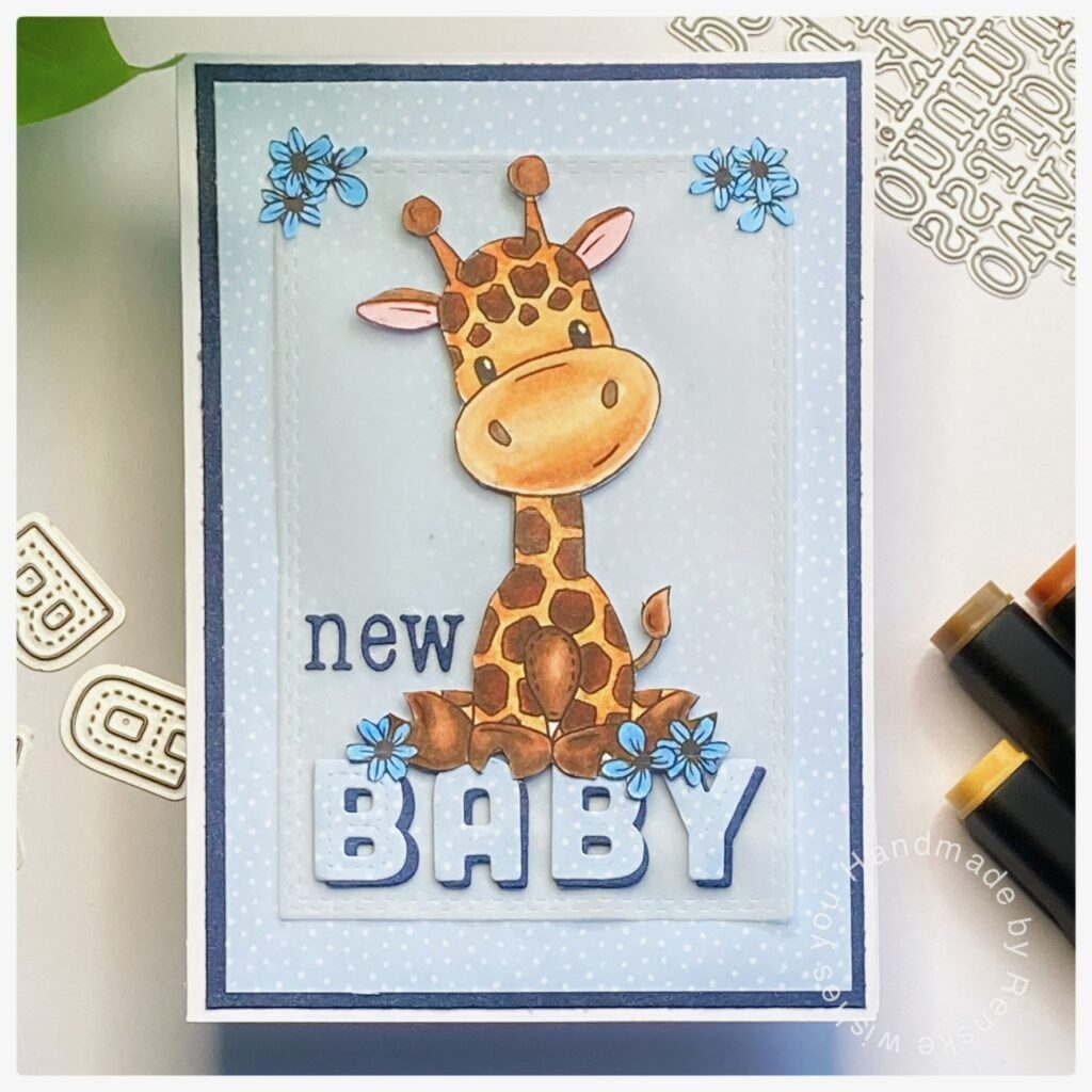 My finished giraffe baby card.