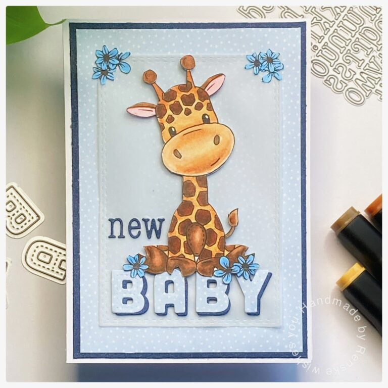 My finished giraffe baby card.