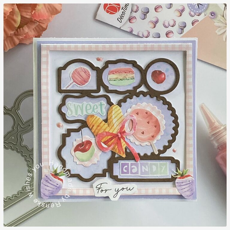 My finished sweet candy for you card.