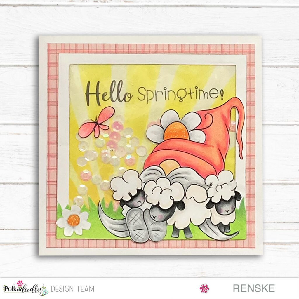 My finsihed spring shaker card.