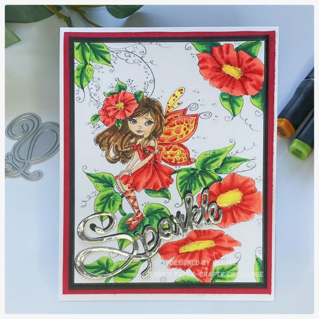 My finished fairy card.