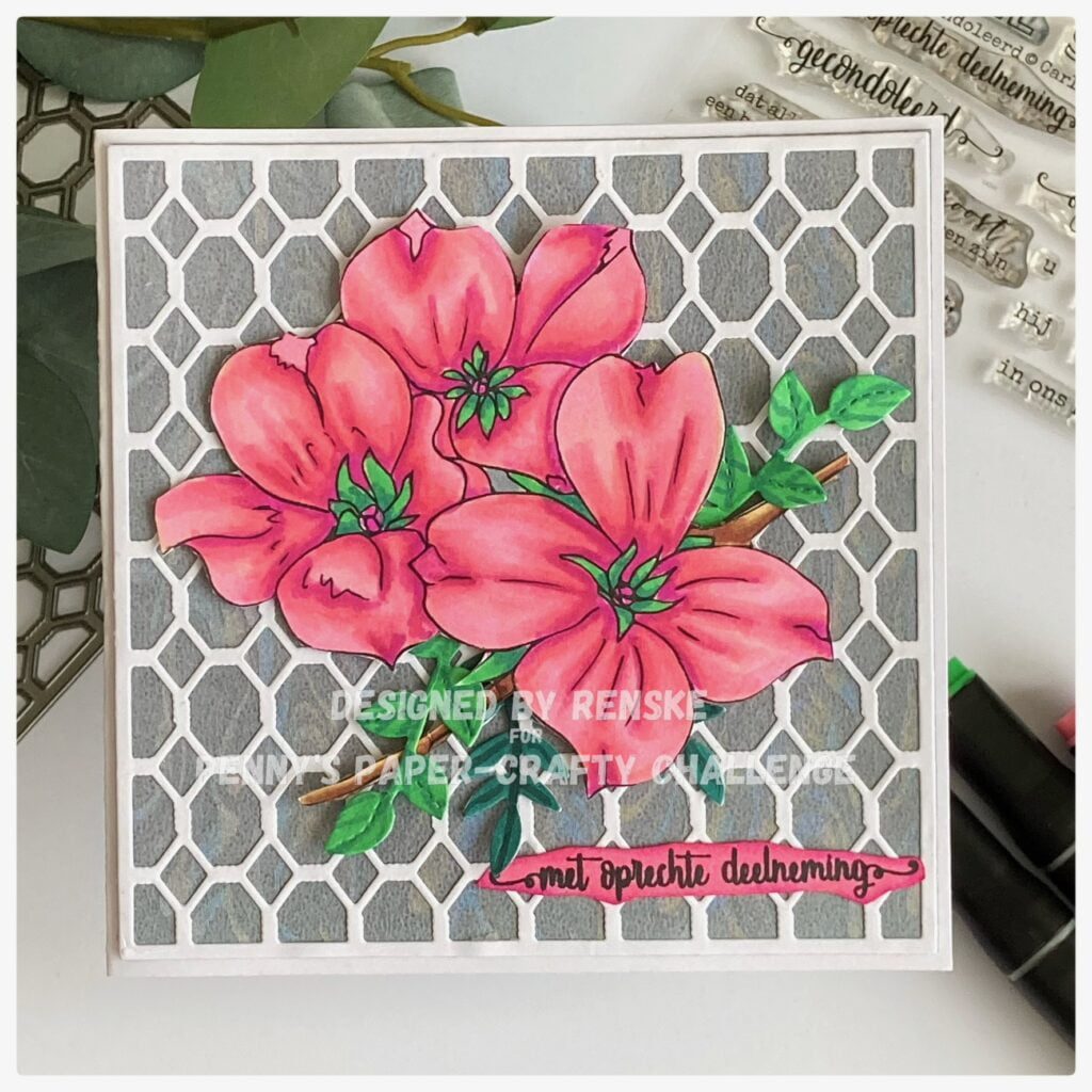 My finished Dogwood Branch with sympathy card.