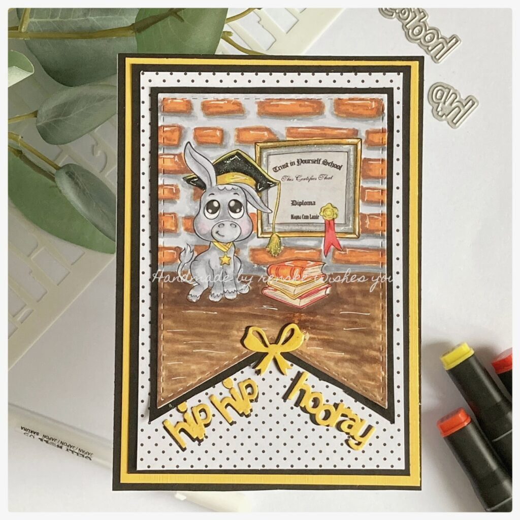 My finsished Graduation Donkey card
