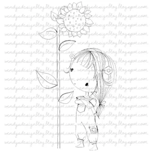 Little sunflowr Little sunflower digital stamp from All Dressed Up Stamps