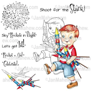 Digital stamp Rocket-Man from Jan's Digi Stamps