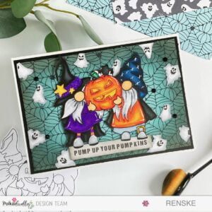 Finished Unique Halloween Gnome Card - Angled View