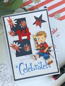 My finished birthday card for boys.