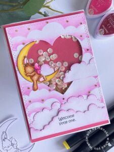 Baby Shaker Card - An Enchanting Final Result after following this Shaker Card Tutorial