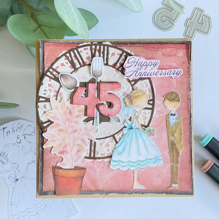 Finished Vintage Anniversary Card - Crafted with Love and Creativity