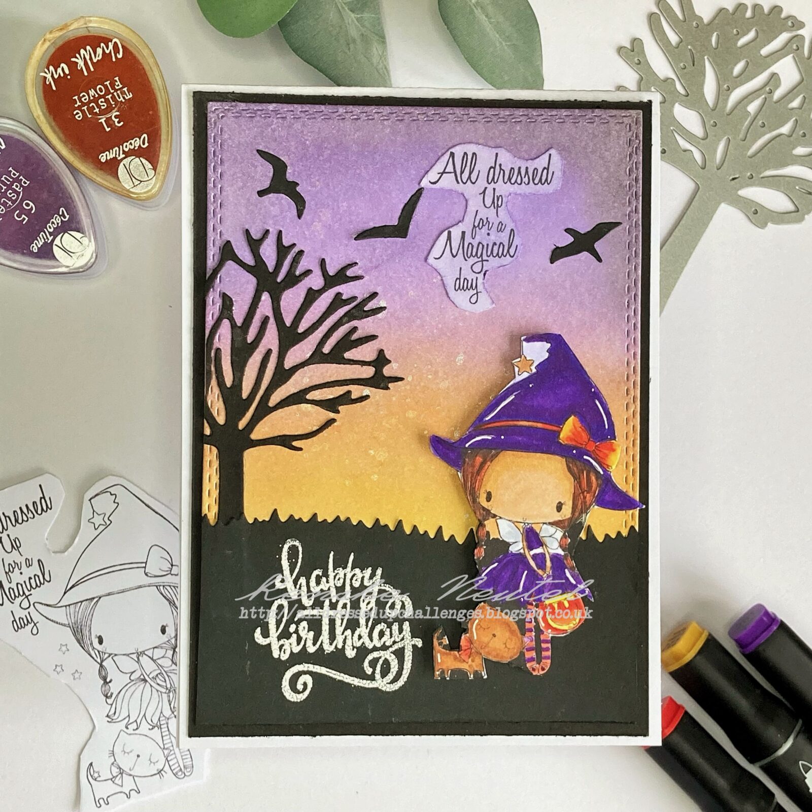 My finished Halloween Birthday card.