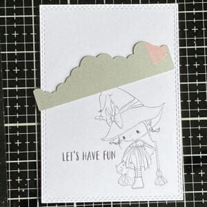 Placing the cloud die on the digital stamp panel. 