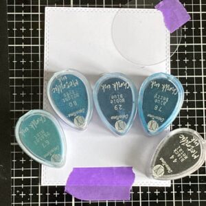 Moon mask and blue inks