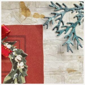 Close up dry embossed wall with stencil