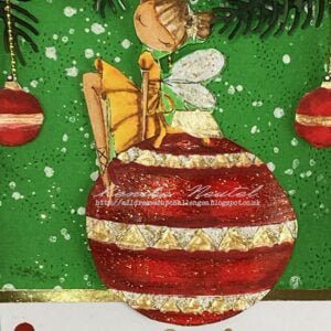 Close Up Coloured Digital stamp Christmas Baubles from All Dressed Up Stamps