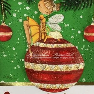 Close Up Coloured Digital stamp Christmas Baubles from All Dressed Up Stamps
