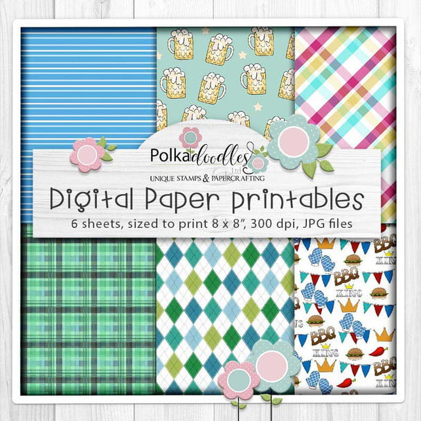 Gnome-BBQFathers-Day-papers__15128 Digital Paper Bundy Gnome BBG from Polkadooldes.