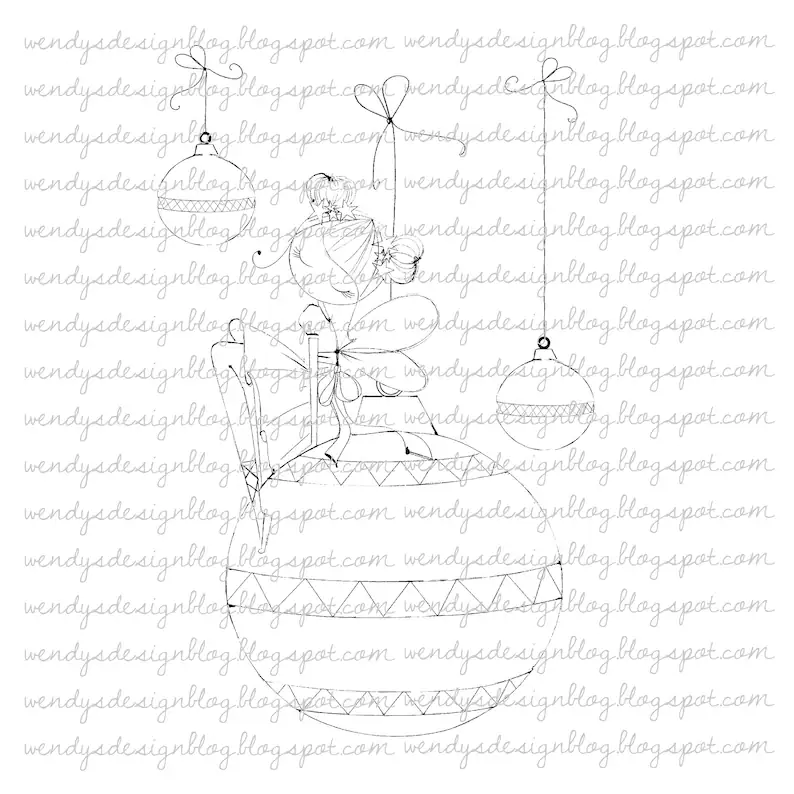 Digital Stamps Christmas Baubles All Dressed Up Stamps