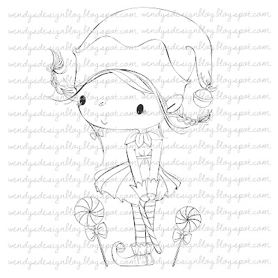 Digital Stamp Little Elf. 