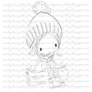 Feeding Birds digital stamp All Dressed up Stamps