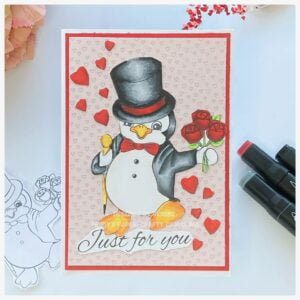 Valentine penguin card