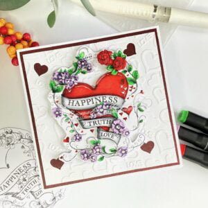 Crafting Depth: 3D Valentine's Card Tutorial - Alternate View of Handmade 3D Valentine's Card
