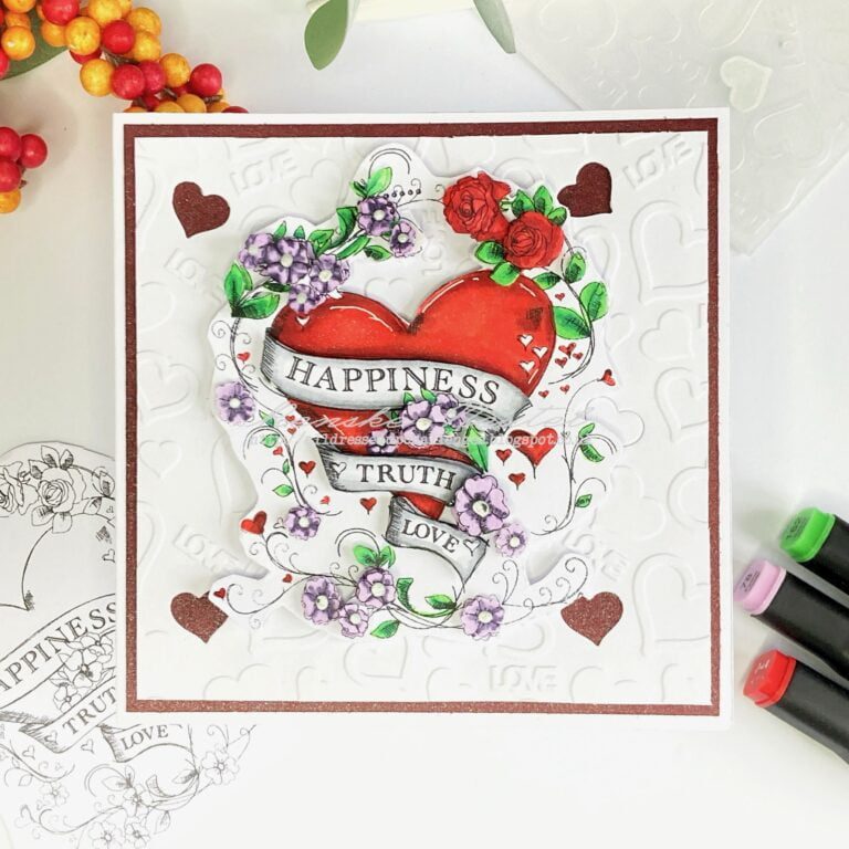 Crafting Depth: 3D Valentine's Card Tutorial - Full View of Handmade 3D Valentine's Card