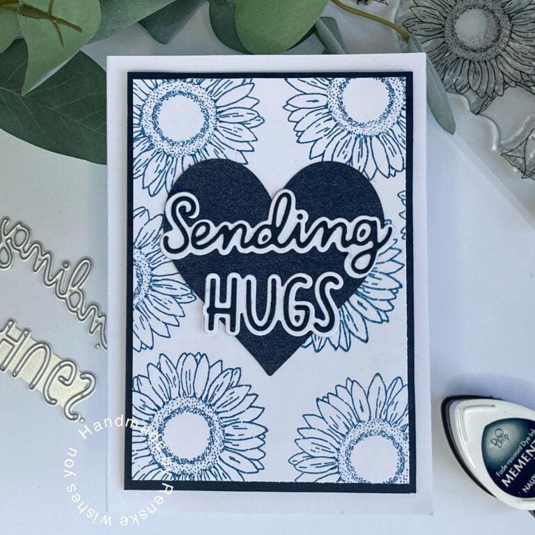 Handmade Monochrome Blue Flower Card featuring Clear Stamps and Embossing - Crafting Harmony Blog