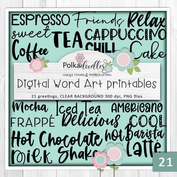 Digital sentiments coffee, cake greetings
