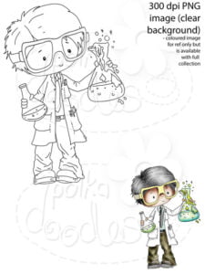 Digital stamp Science Teacher digital stamp Polkadoodles