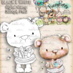 Digital stamp Bella Bear gift FuzzyPufs