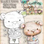 Bella-Bear-gift-Fuzzypufs Digital stamp Bella Bear gift FuzzyPufs