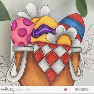 close up picture coloured Easter egg basket digital stamp Close up picture of the coloured Easter egg basket digital stamp