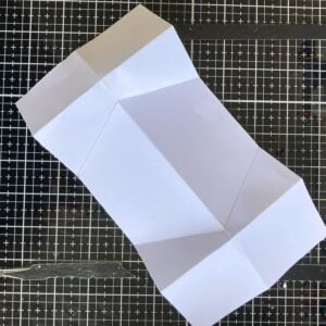Shows how to fold all the lines. Double-diamond card base showing how all lines should be folded, providing a clear guide for crafters.
