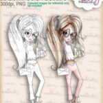 rubygiftspecs__digital stamps Ruby gift with glasses digital stamp