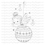 Fairy bauble a drawing of a fairy on a christmas bauble. Digital stamp Faiy Bauble from All Dressed Up Stamps.
