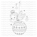 Fairy bauble a drawing of a fairy on a christmas bauble. Digital stamp Faiy Bauble from All Dressed Up Stamps.