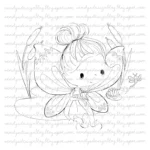 Water Lily Digital stamp Water lily from All Dressed Up stamps. A fairy sitting on a water lily.