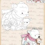 Cute Snow Friends Cute Snow Friends Digital stamp. A Polar Bear with a Penguin and a dog.