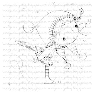 Digital stamp Skater Snowride