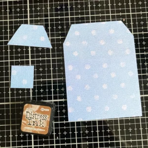 Blue Patterned paper ready for the distress ink