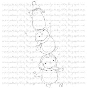 Penguin fun Digital stamp Penguin fun from All Dressed Up STamps