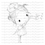 Little Sailor Little Sailor digital stamp featuring a sailor girl watching through a telescope.
