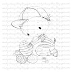 Little painter Little Painter digital stamp from All Dressed UP stamps. A boy sitting on the ground with easter egss.