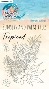 Take me to the ocean tropical summer Clear stamp Take me to the ocean Tropical summer from Studiolight. Featuring a pineapple, leaves and two flowers.